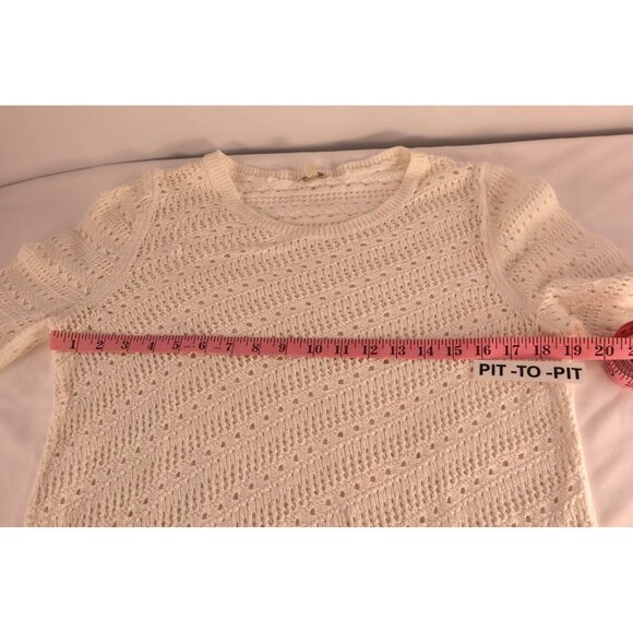 Talbots Women's Ivory Crochet Sweater Size X - Picture 8 of 13